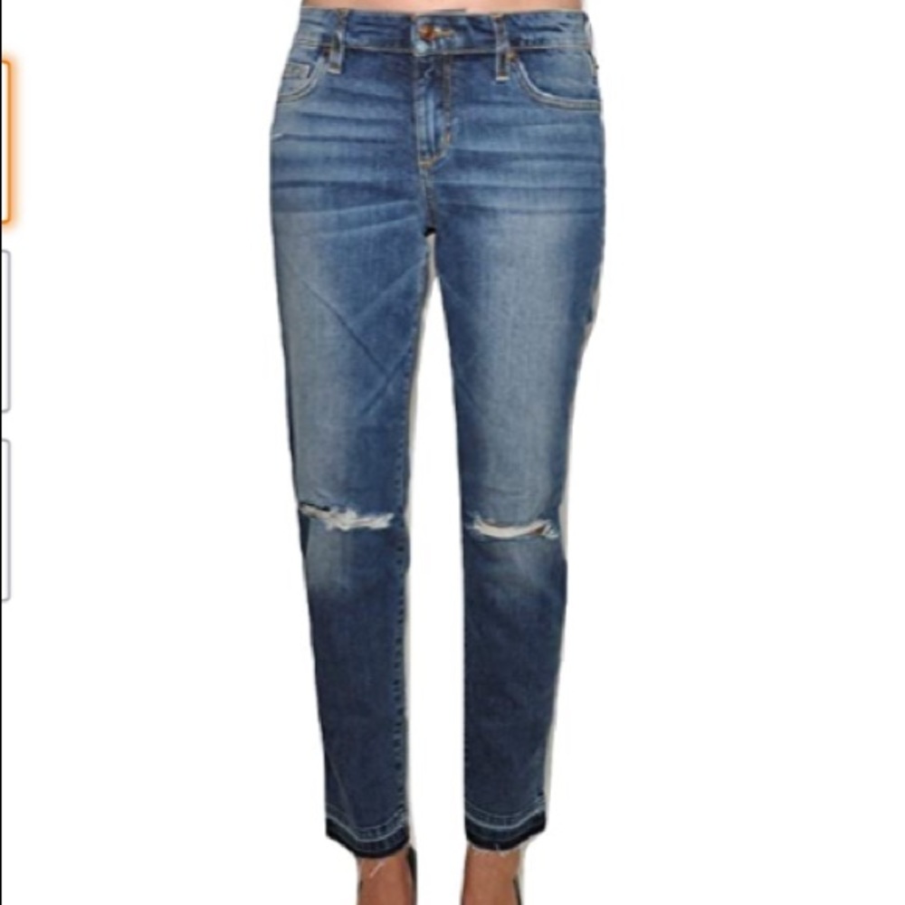 Joe’s Jeans The Ex-Lover Boyfriend Straight Ankle Raw Edge Hem Distressed